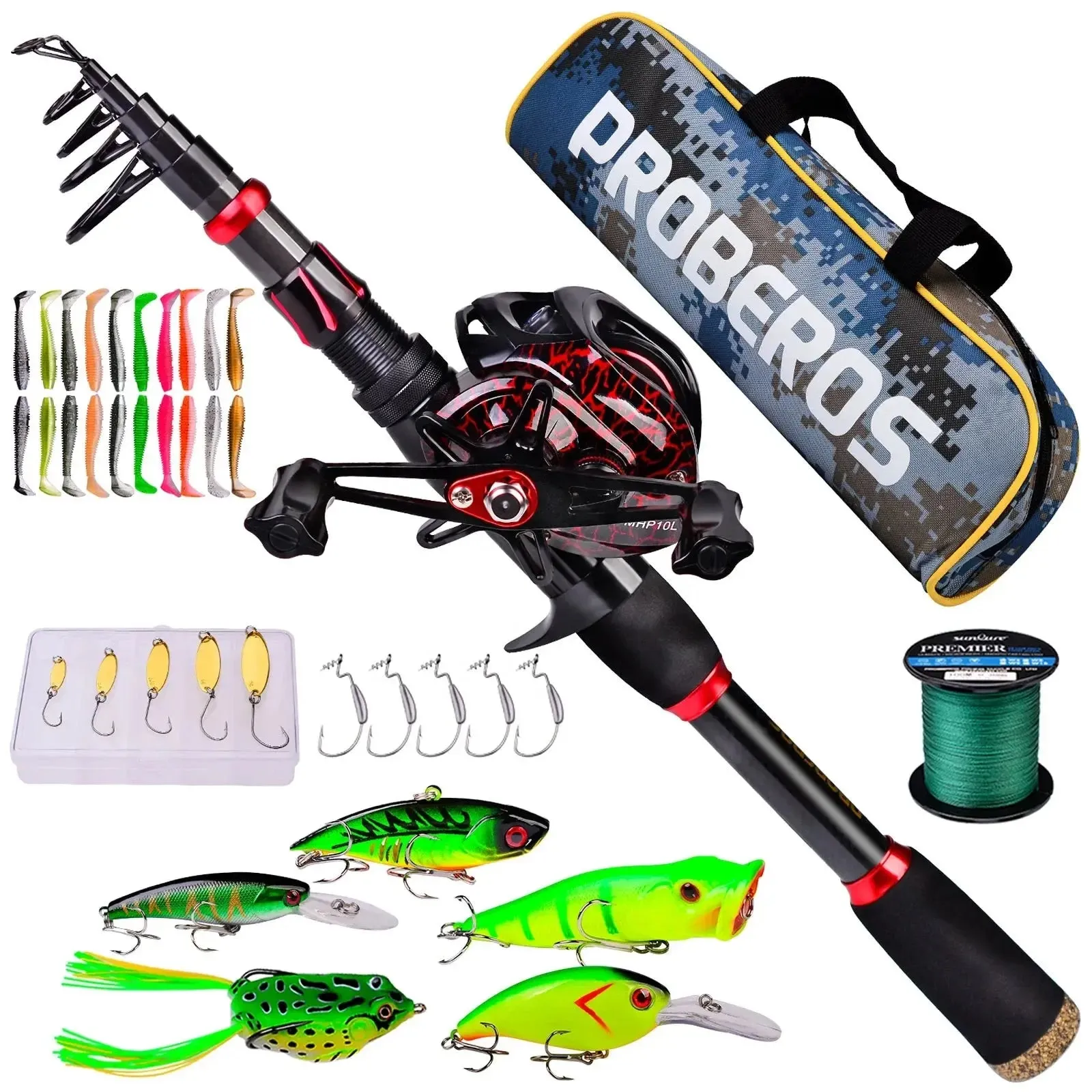 Lureswholesale® Fishing Rod and Reel Combo Bass Fishing Tackle Set